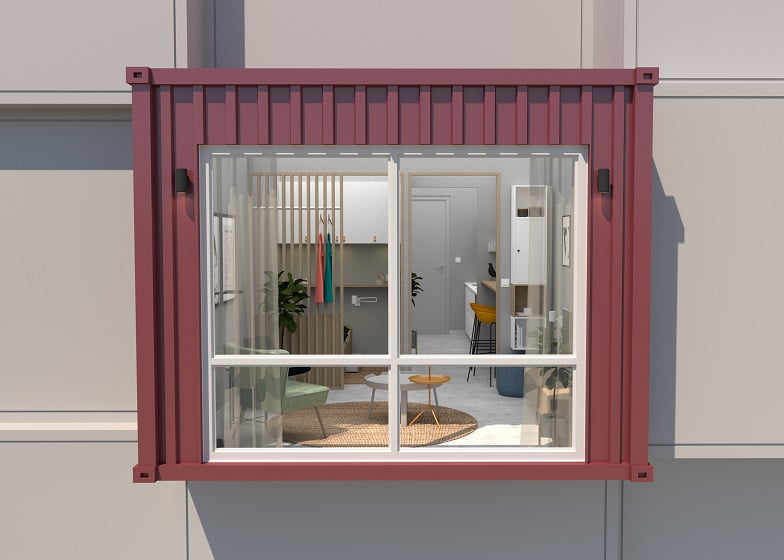 3D visualisatie Interieuradvies Containerwoning